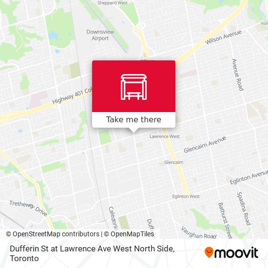 Dufferin St at Lawrence Ave West North Side map
