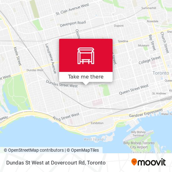 Dundas St West at Dovercourt Rd map