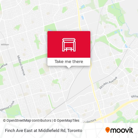 Finch Ave East at Middlefield Rd map