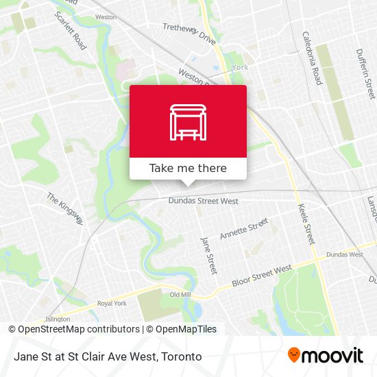 Jane St at St Clair Ave West map