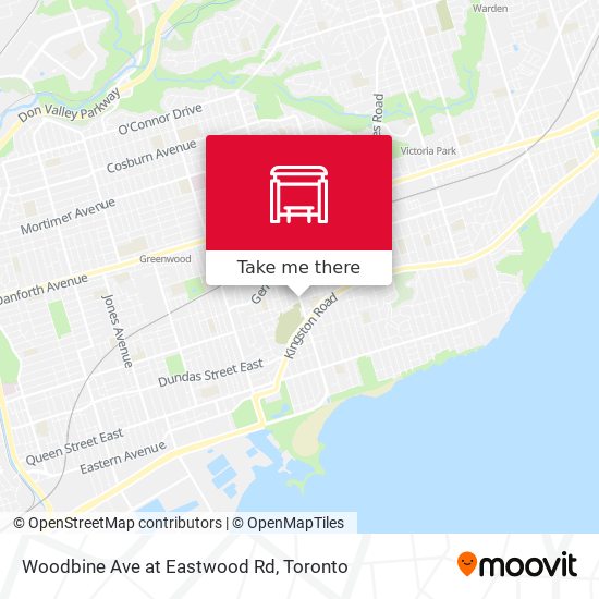 Woodbine Ave at Eastwood Rd map
