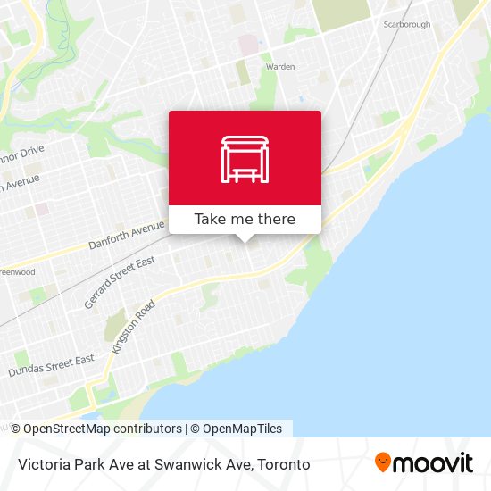 Victoria Park Ave at Swanwick Ave map