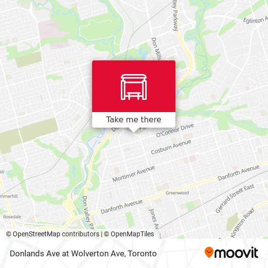 Donlands Ave at Wolverton Ave map