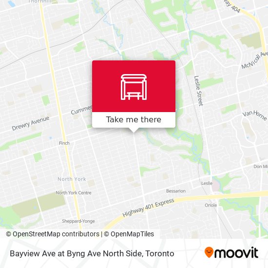 Bayview Ave at Byng Ave North Side map