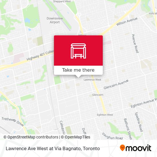 Lawrence Ave West at Via Bagnato map