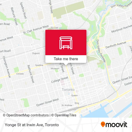 Yonge St at Irwin Ave map