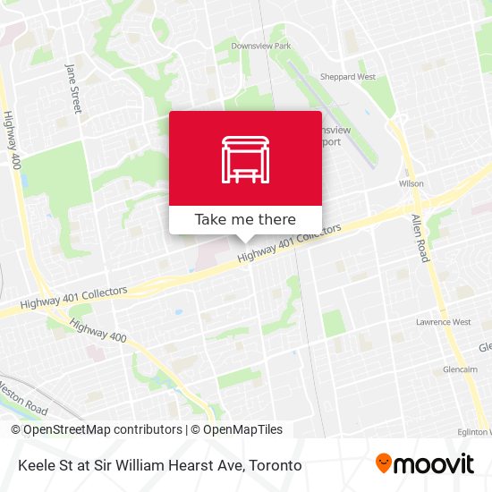 Keele St at Sir William Hearst Ave map