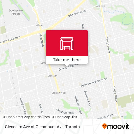 Glencairn Ave at Glenmount Ave map
