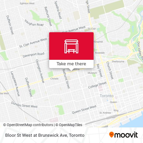 Bloor St West at Brunswick Ave map