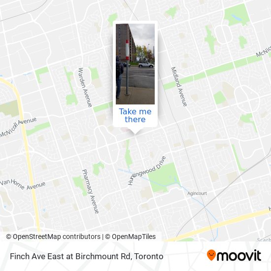 Finch Ave East at Birchmount Rd map