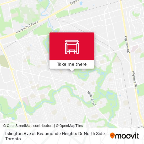 Islington Ave at Beaumonde Heights Dr North Side map