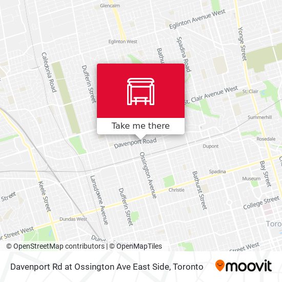 Davenport Rd at Ossington Ave East Side map