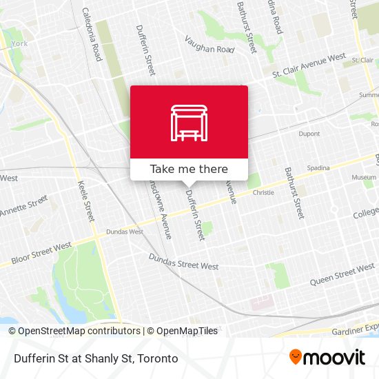 Dufferin St at Shanly St map