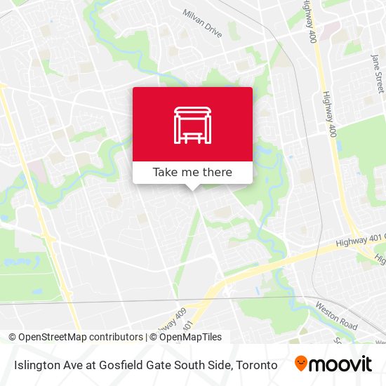 Islington Ave at Gosfield Gate South Side map