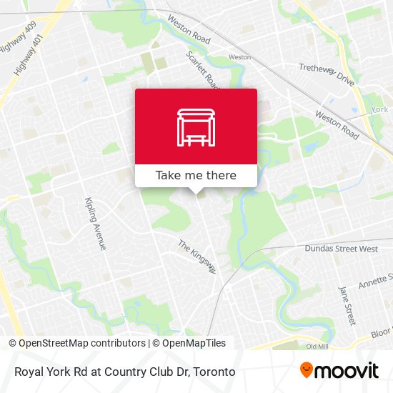 Royal York Rd at Country Club Dr map