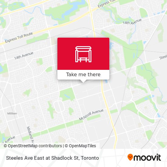 Steeles Ave East at Shadlock St map