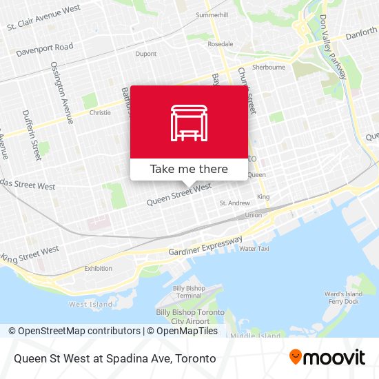 Queen St West at Spadina Ave map