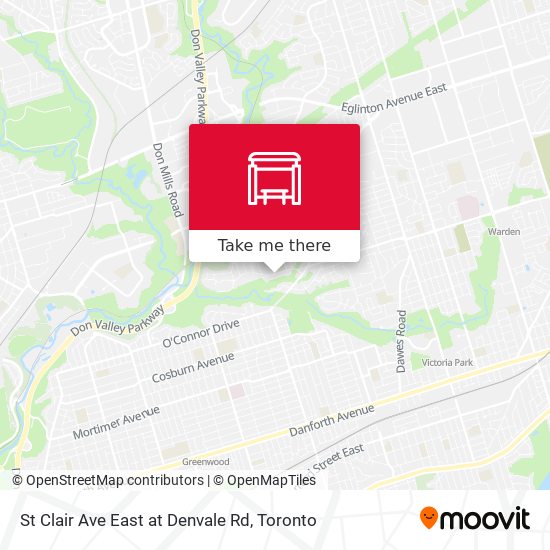 St Clair Ave East at Denvale Rd map