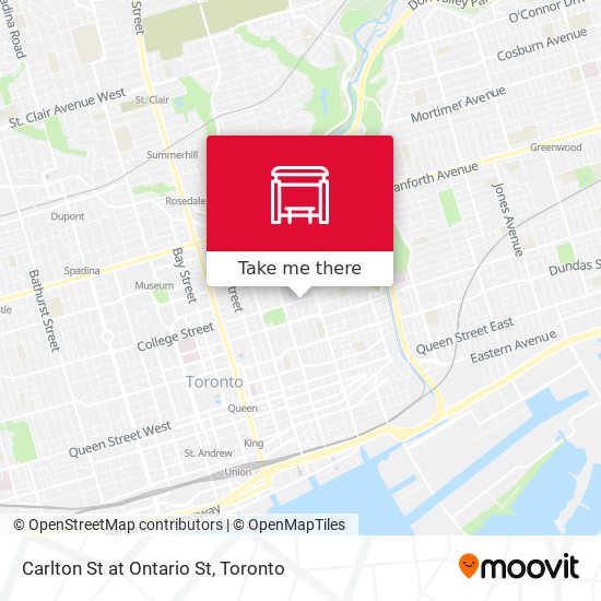 Carlton St at Ontario St map