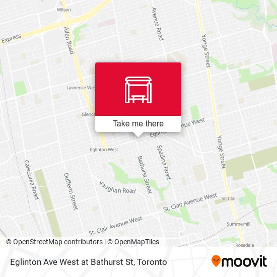 Eglinton Ave West at Bathurst St map