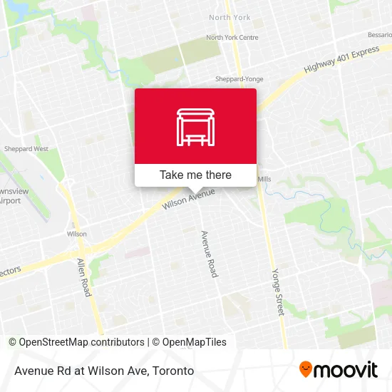 Avenue Rd at Wilson Ave map