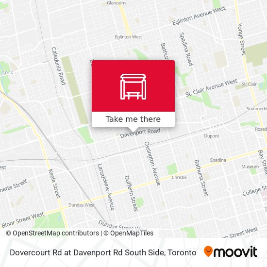 Dovercourt Rd at Davenport Rd South Side map