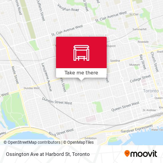 Ossington Ave at Harbord St map