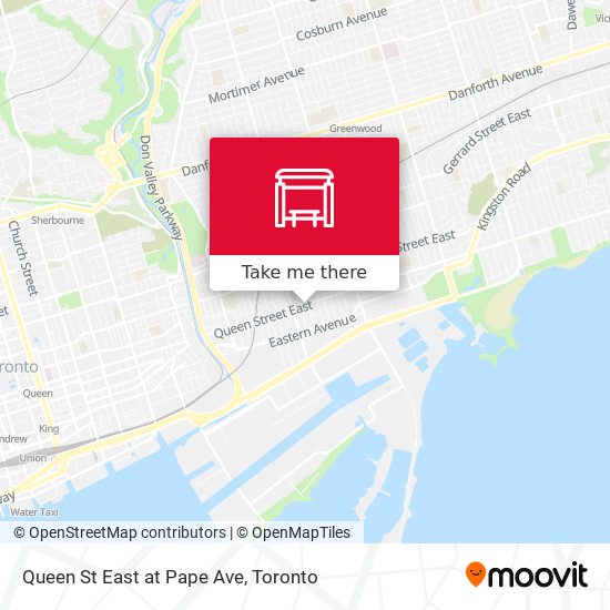 Queen St East at Pape Ave map