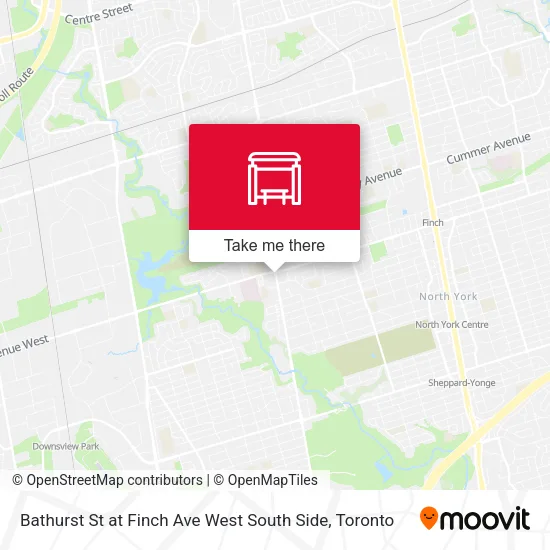 Bathurst St at Finch Ave West South Side map