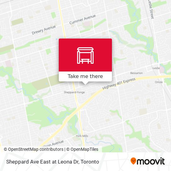 Sheppard Ave East at Leona Dr map