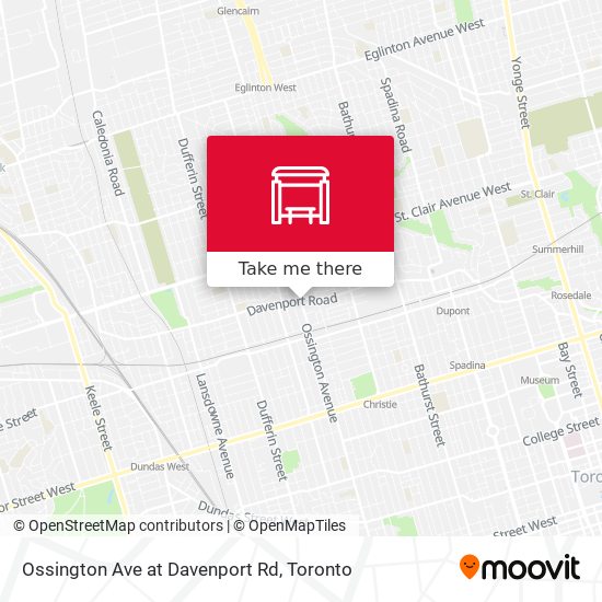 Ossington Ave at Davenport Rd map