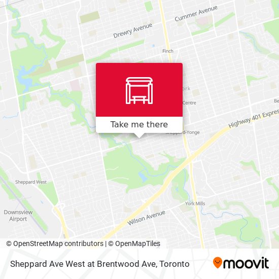 Sheppard Ave West at Brentwood Ave map