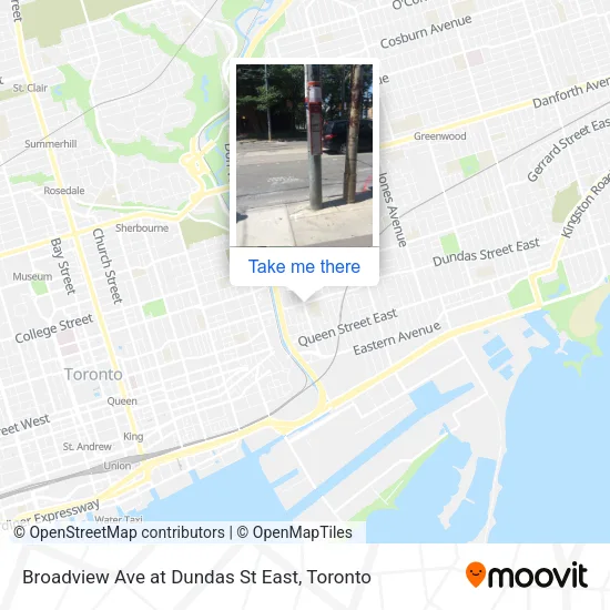 Broadview Ave at Dundas St East map