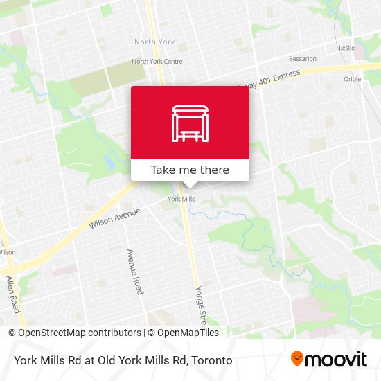 York Mills Rd at Old York Mills Rd map