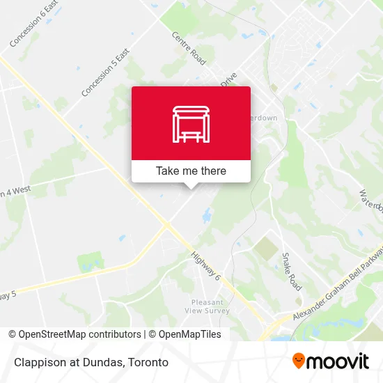 Clappison at Dundas map