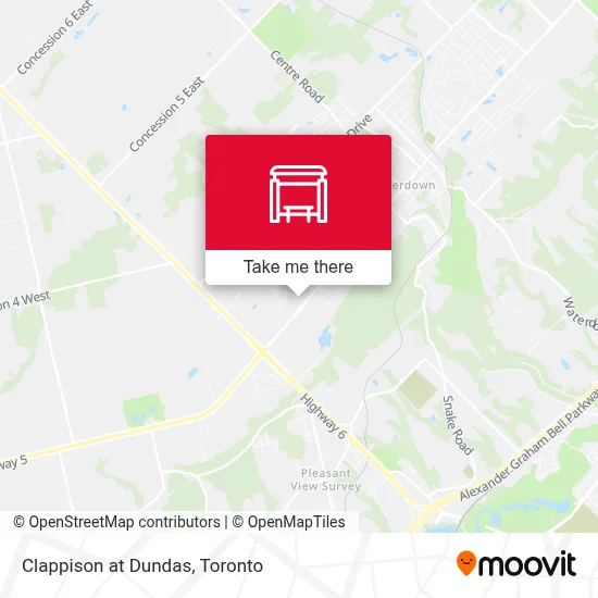 Clappison at Dundas map