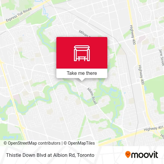 Thistle Down Blvd at Albion Rd map