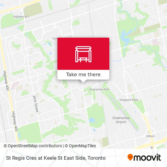 St Regis Cres at Keele St East Side map