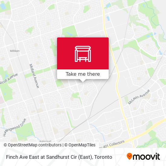 Finch Ave East at Sandhurst Cir map