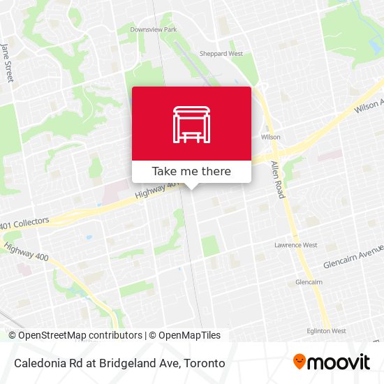 Caledonia Rd at Bridgeland Ave map