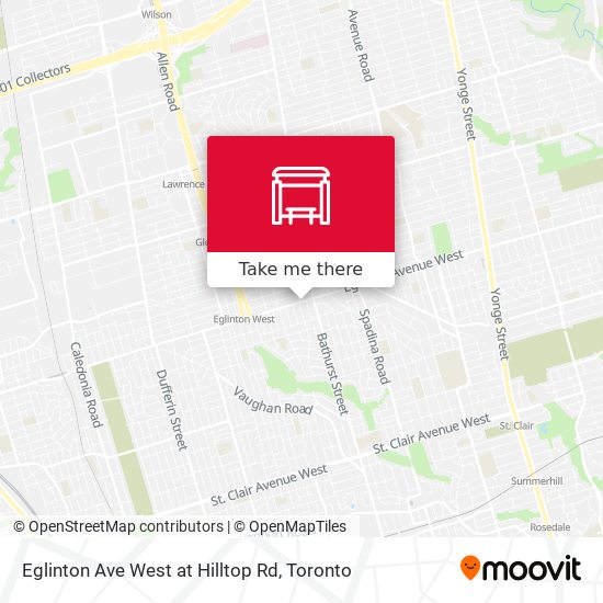 Eglinton Ave West at Hilltop Rd map
