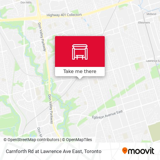 Carnforth Rd at Lawrence Ave East map
