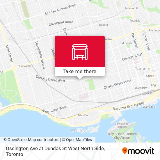 Ossington Ave at Dundas St West North Side map
