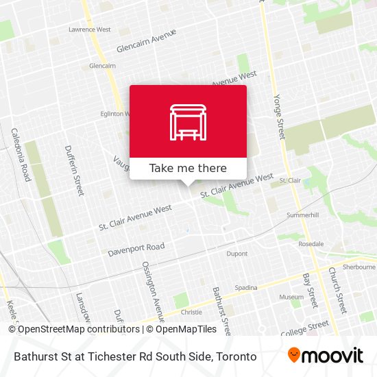 Bathurst St at Tichester Rd South Side map