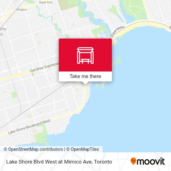 Lake Shore Blvd West at Mimico Ave plan