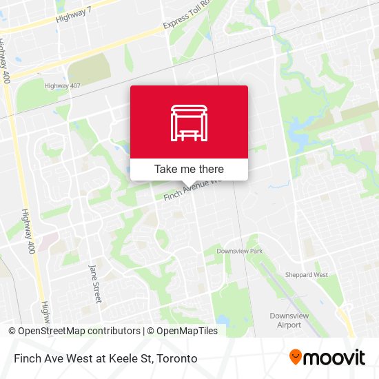 Finch Ave West at Keele St map