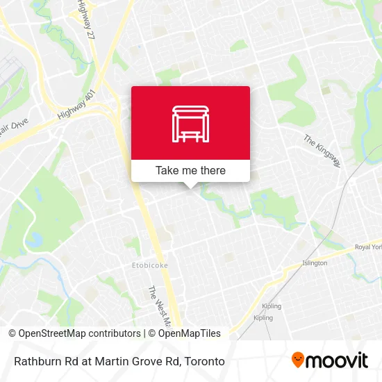 Rathburn Rd at Martin Grove Rd map