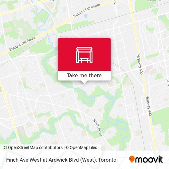 Finch Ave West at Ardwick Blvd map