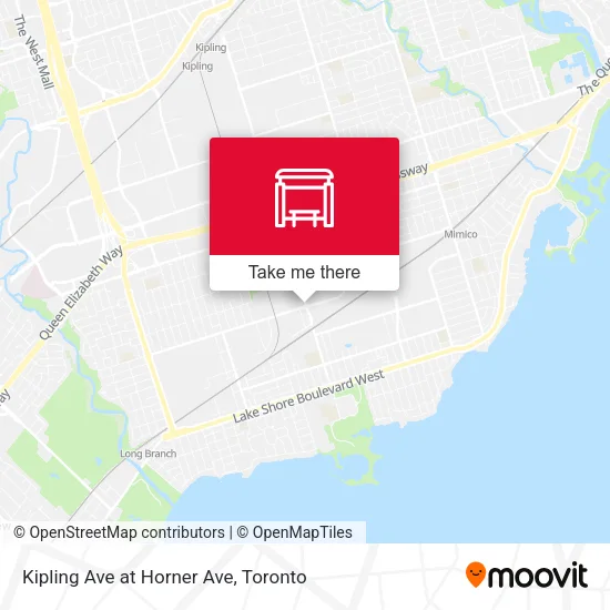 Kipling Ave at Horner Ave map