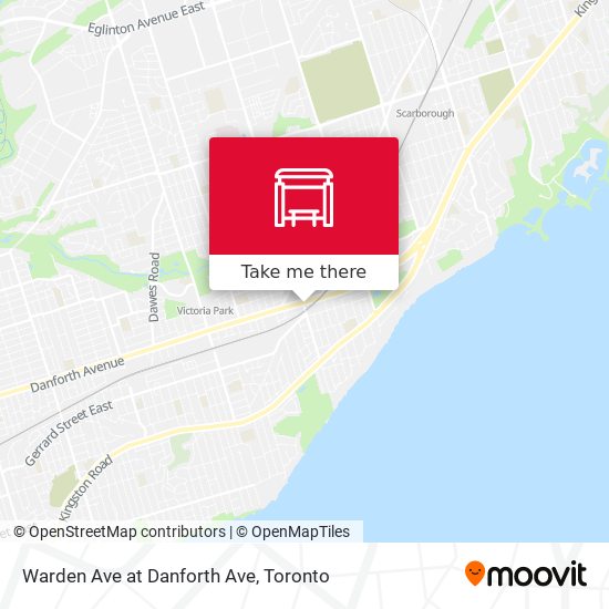 Warden Ave at Danforth Ave map